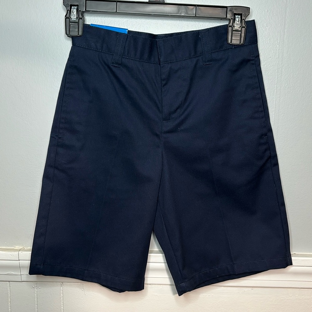 French Toast Wrinkle No More Adjustable Waist Navy Shorts Size 8 - Picture 1 of 3